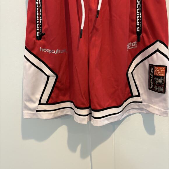 Hoop Culture Basketball Shorts Men Small Red Mesh 7” Inseam - Picture 9 of 16